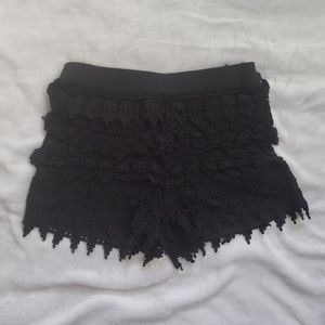 EXPRESS Black Lace Crochet Shorts